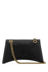 BALENCIAGA Balenciaga Women Black Leather Crush S Shoulder Bag