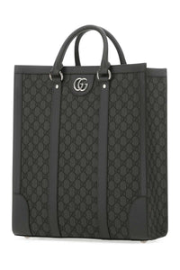 Gucci Men Gg Supreme Fabric And Leather Ophidia Shopping Bag