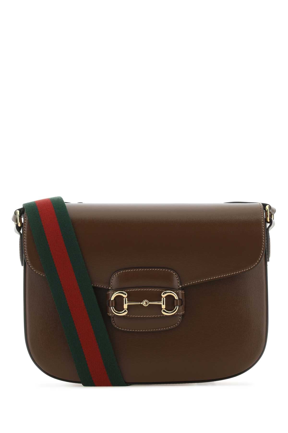Gucci Men Brown Leather 1955 Horsebit Shoulder Bag