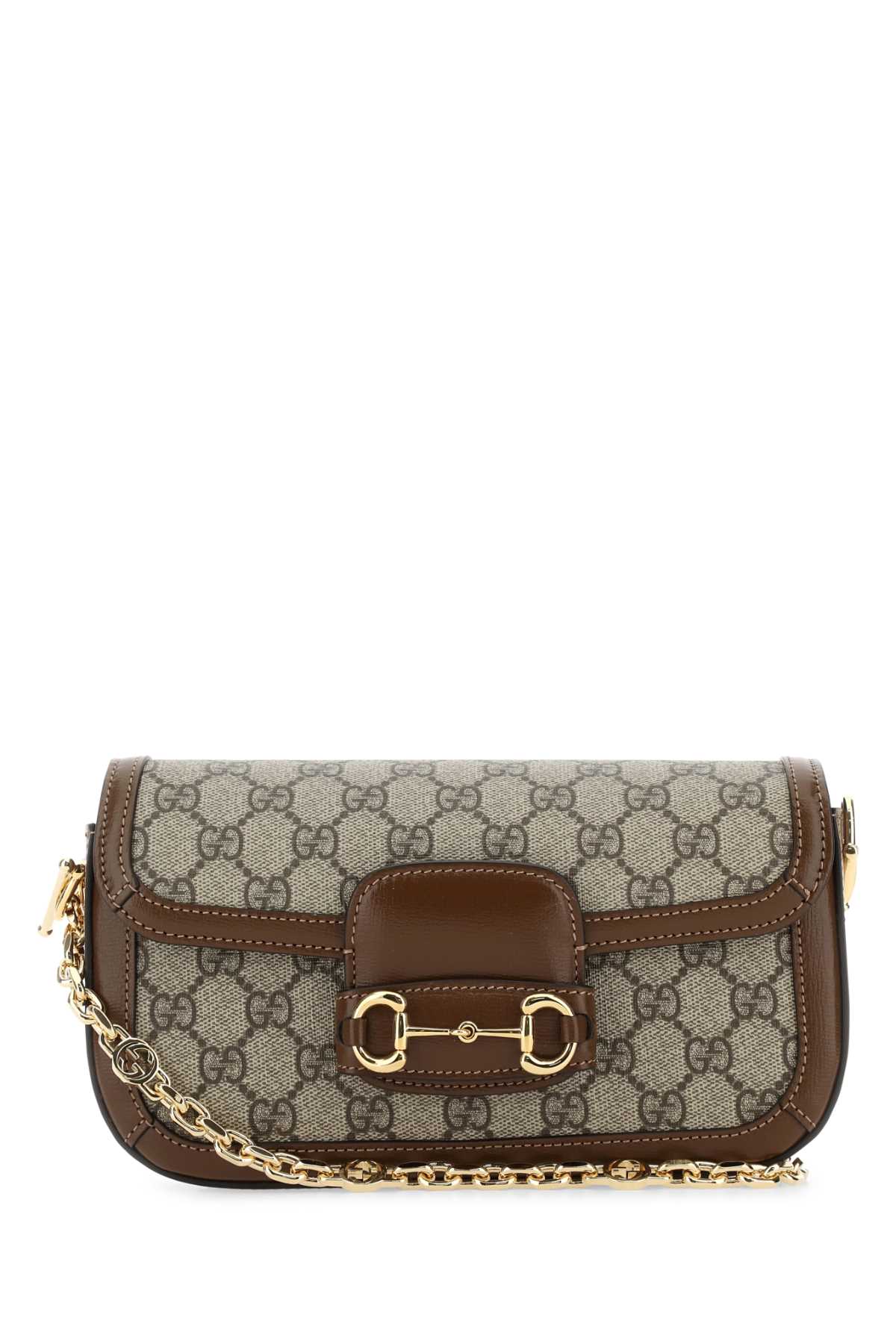 Gucci Women Leather And Gg Fabric Handbag