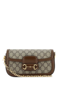 Gucci Women Leather And Gg Fabric Handbag