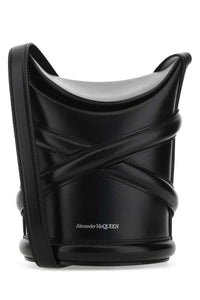 ALEXANDER MCQUEEN Alexander Mcqueen Women Black Leather The Curve Bucket Bag