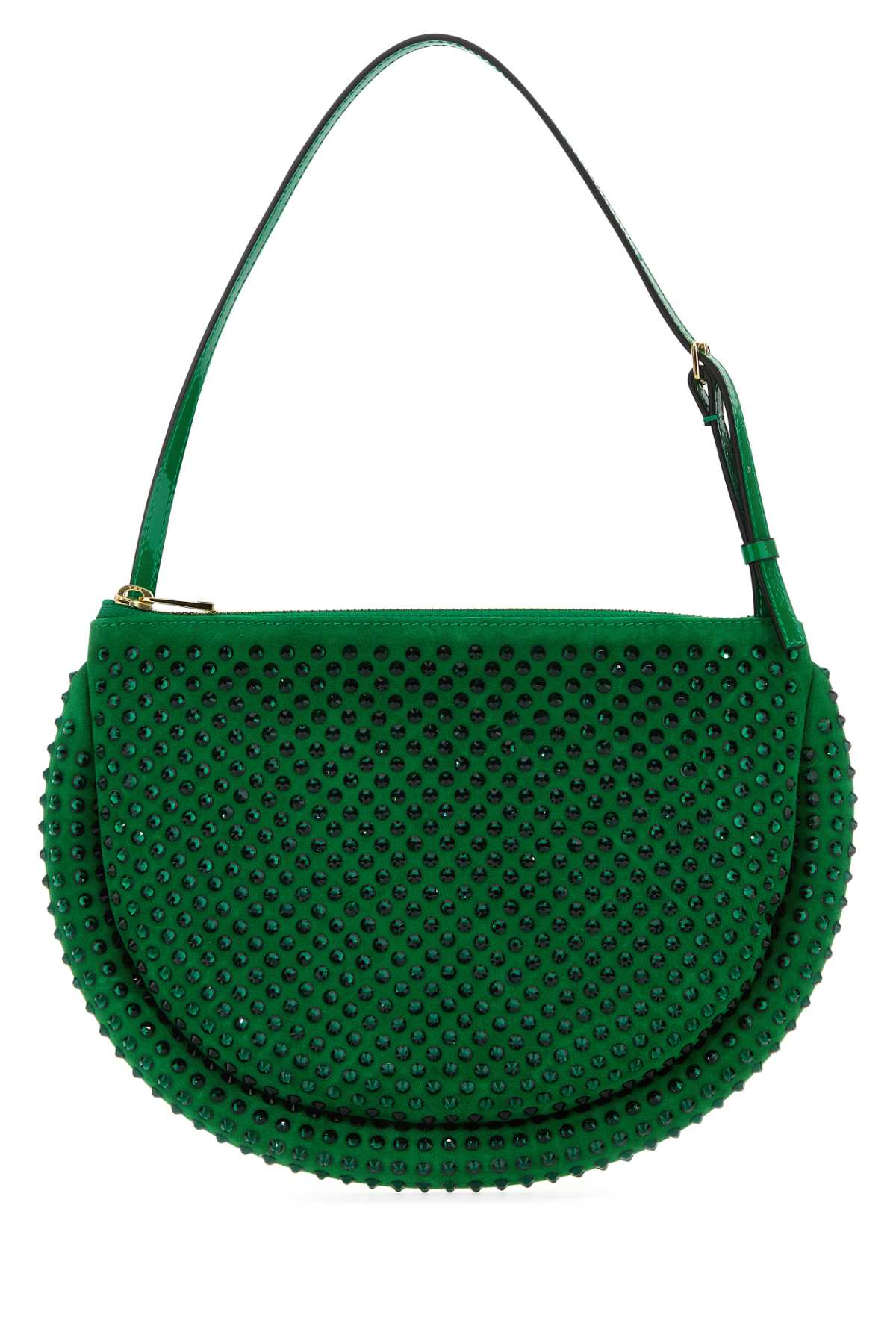 JW ANDERSON Jw Anderson Women Green Suede Bumper-Moon Shoulder Bag