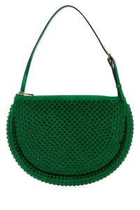 JW ANDERSON Jw Anderson Women Green Suede Bumper-Moon Shoulder Bag