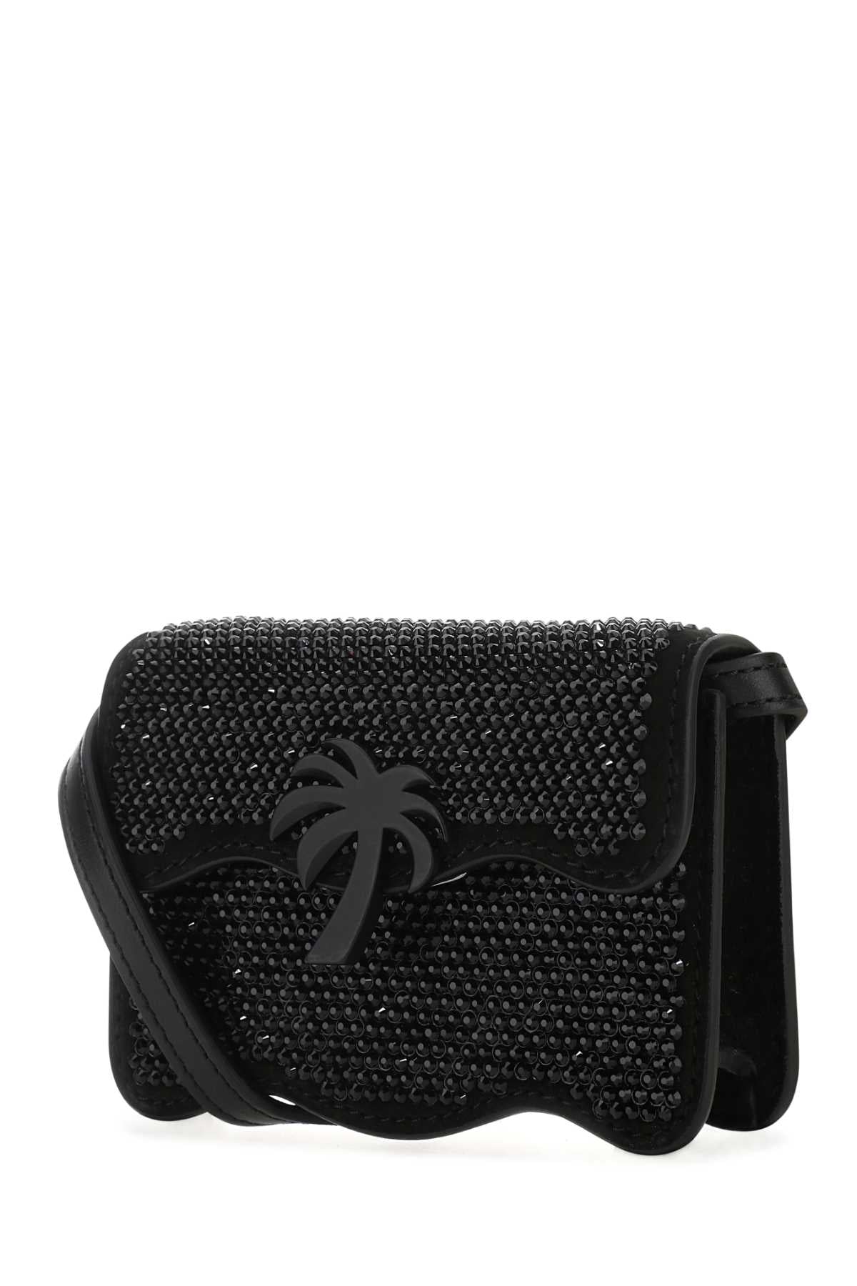 PALM ANGELS Palm Angels Women Embellished Leather Micro Palm Beach Crossbody Bag