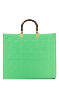 Fendi Women Green Leather Medium Sunshine Shopping Bag