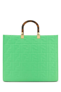 Fendi Women Green Leather Medium Sunshine Shopping Bag