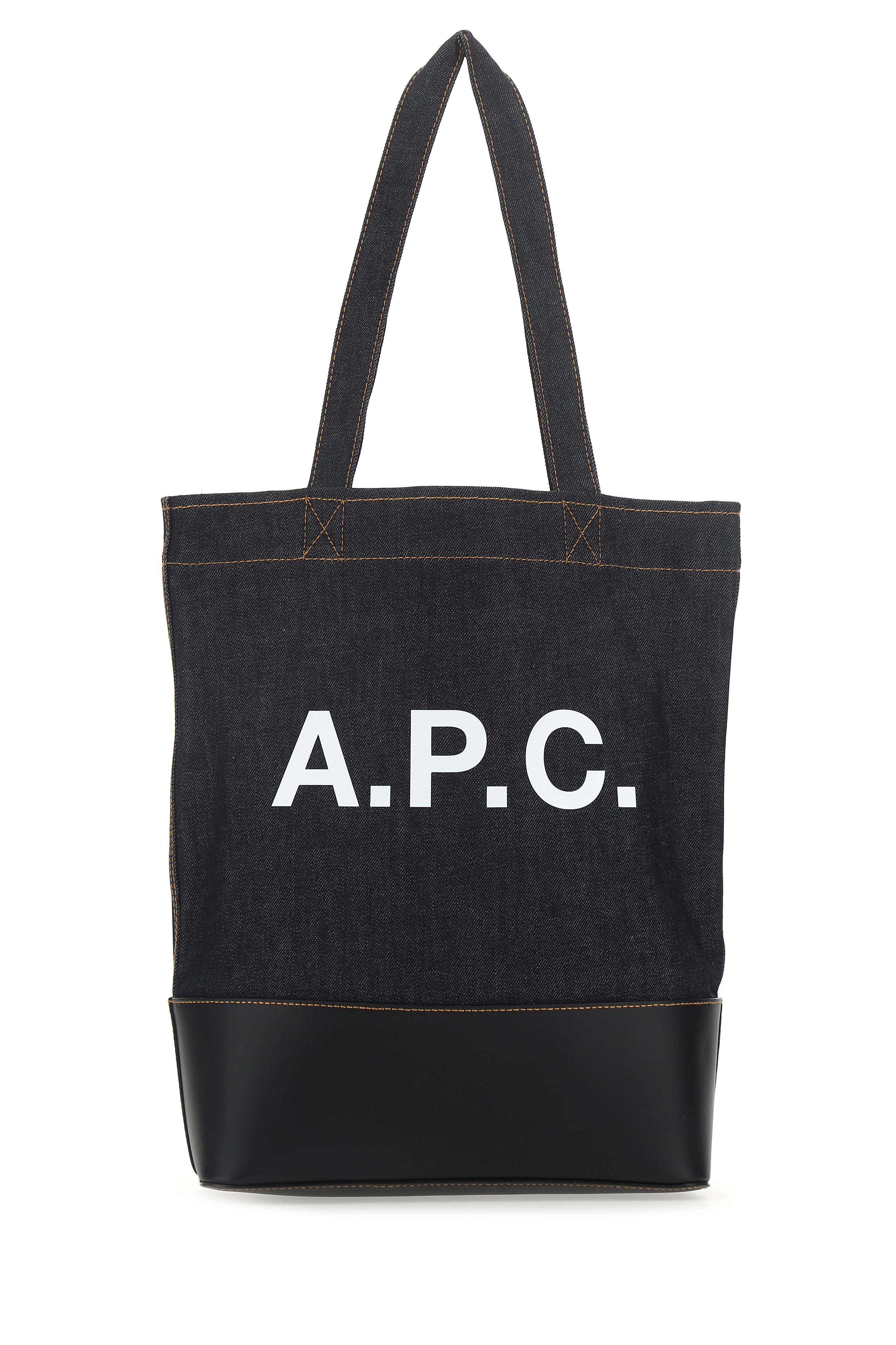 A.P.C. A.P.C. Men Blue Denim And Leather Shopping Bag