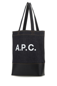 A.P.C. A.P.C. Men Blue Denim And Leather Shopping Bag