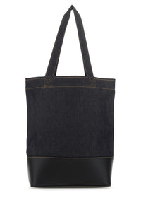 A.P.C. A.P.C. Men Blue Denim And Leather Shopping Bag