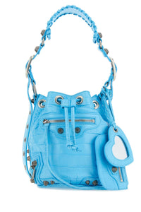 BALENCIAGA Balenciaga Women Light-Blue Leather Le Cagole Xs Bucket Bag