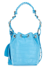 BALENCIAGA Balenciaga Women Light-Blue Leather Le Cagole Xs Bucket Bag