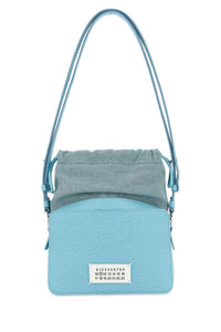 MAISON MARGIELA Maison Margiela Women Light Blue Leather And Fabric 5Ac Bucket Bag