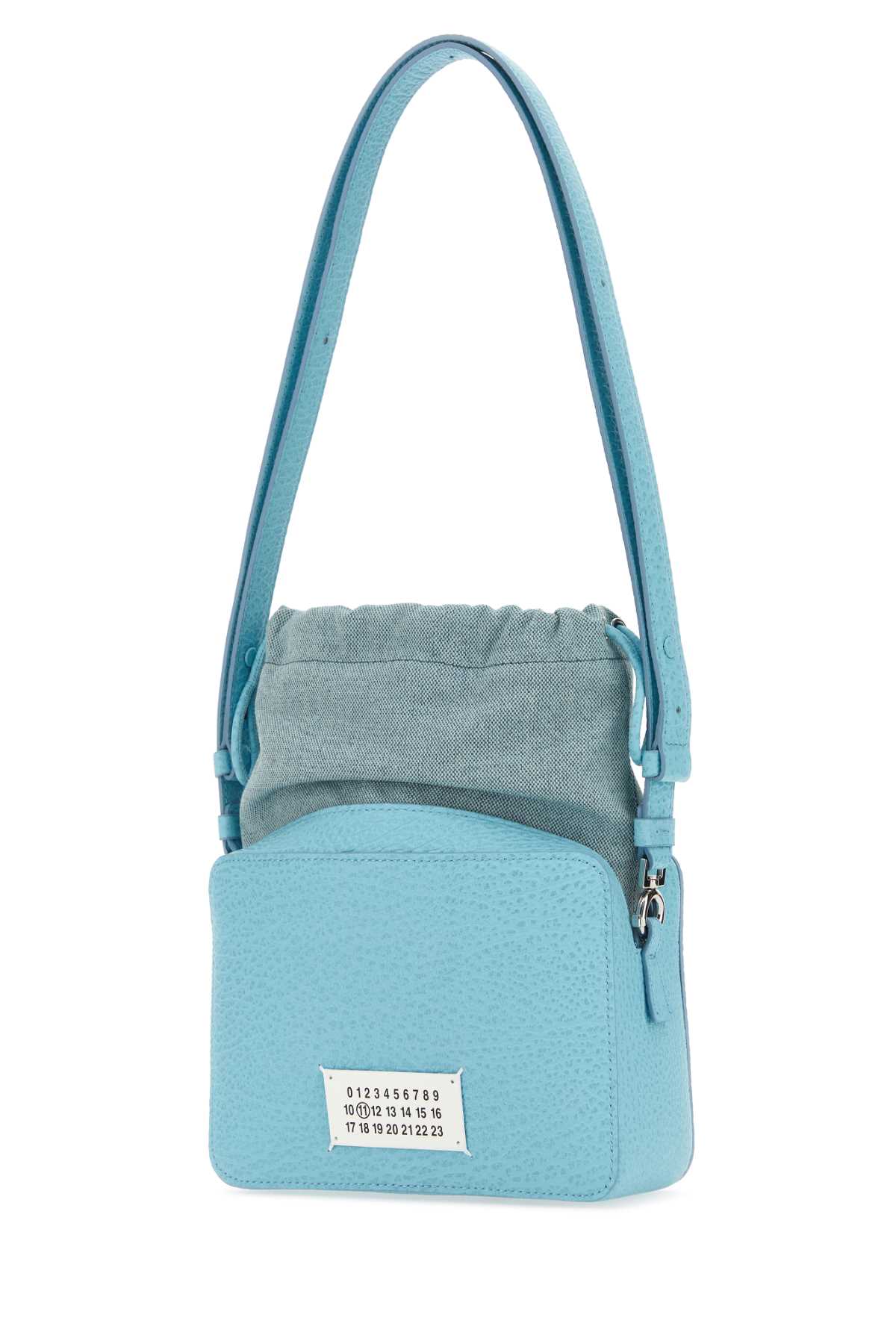MAISON MARGIELA Maison Margiela Women Light Blue Leather And Fabric 5Ac Bucket Bag