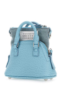 MAISON MARGIELA Maison Margiela Women Light Blue Leather And Fabric 5Ac Classique Baby Handbag