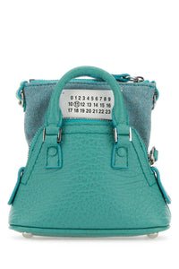 MAISON MARGIELA Maison Margiela Women Sea Green Leather And Fabric 5Ac Classique Baby Handbag