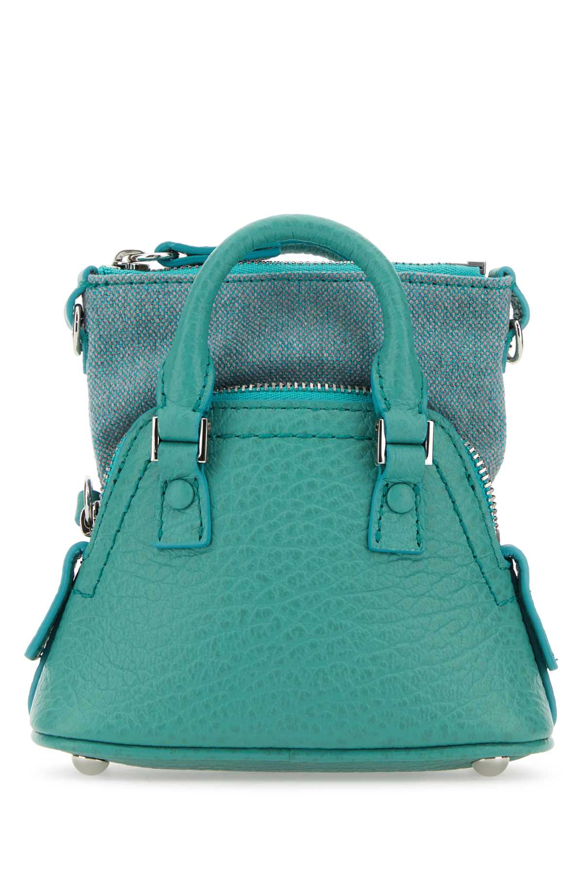 MAISON MARGIELA Maison Margiela Women Sea Green Leather And Fabric 5Ac Classique Baby Handbag