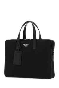 Prada Men Black Nylon Brief Case