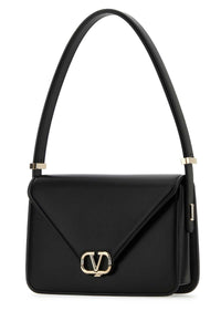 VALENTINO GARAVANI Valentino Garavani Women Black Leather Vlogo Shoulder Bag