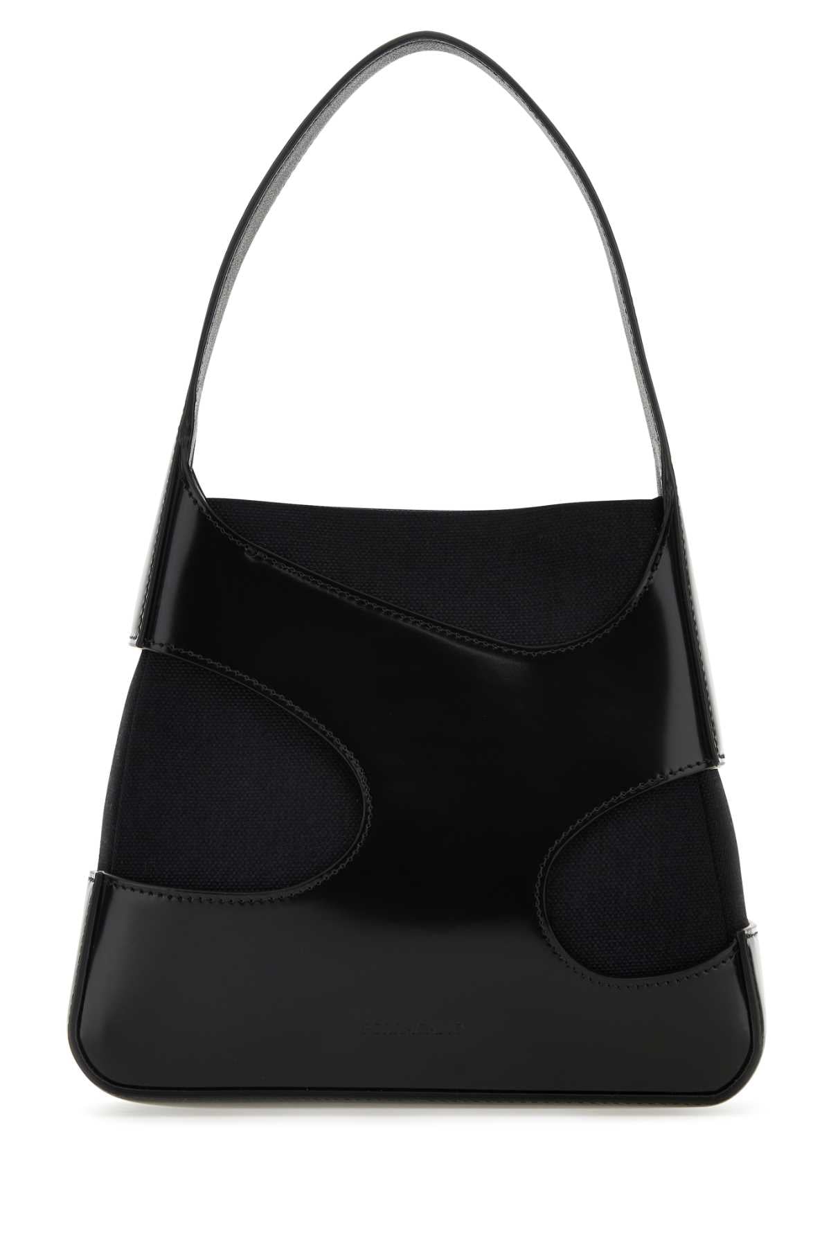 SALVATORE FERRAGAMO Salvatore Ferragamo Women Black Leather And Canvas Cut Out S Handbag