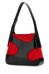 SALVATORE FERRAGAMO Salvatore Ferragamo Women Two-Tone Leather And Canvas Cut Out L Shoulder Bag