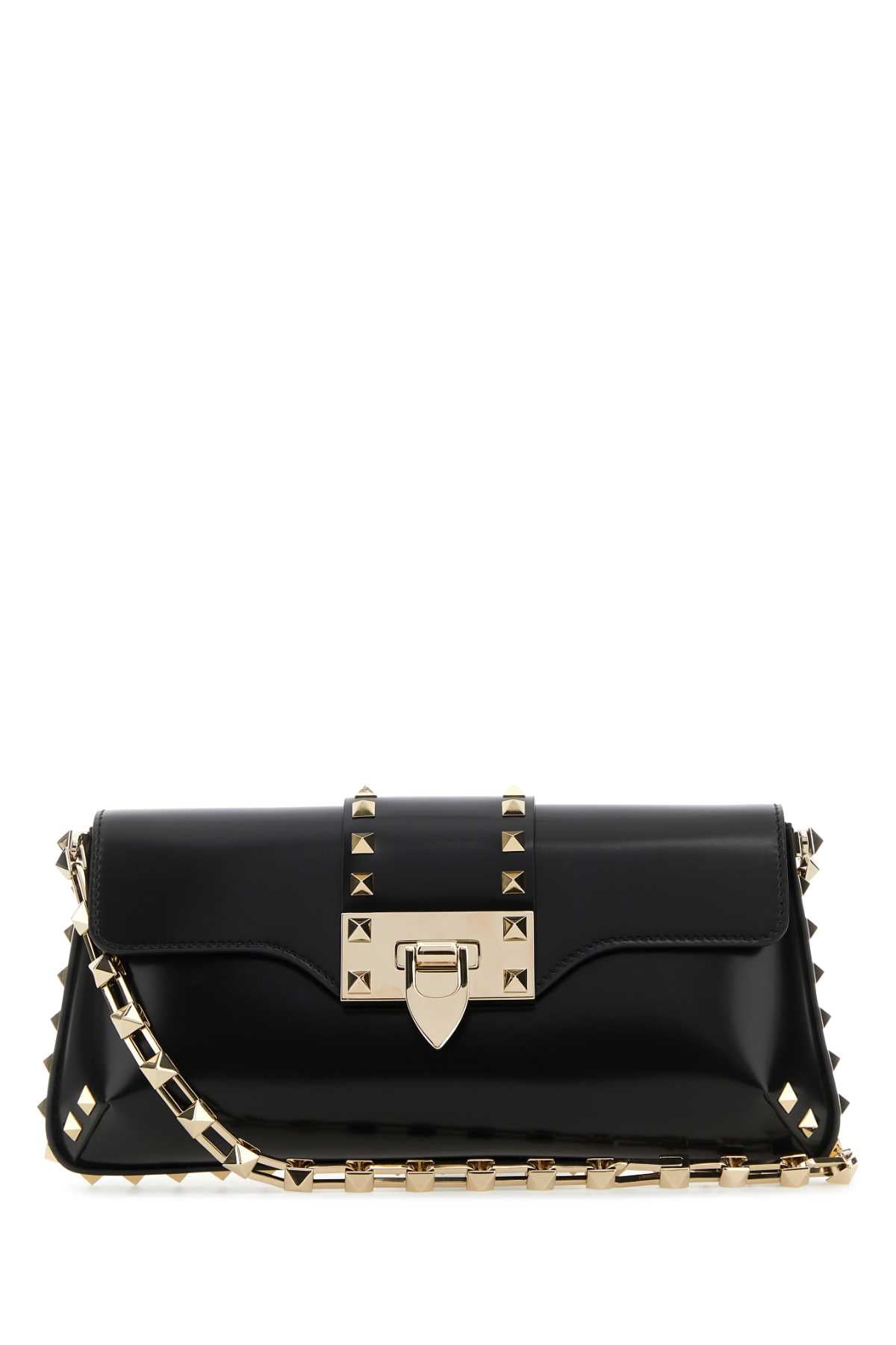 VALENTINO GARAVANI Valentino Garavani Women Black Leather Rockstud Shoulder Bag