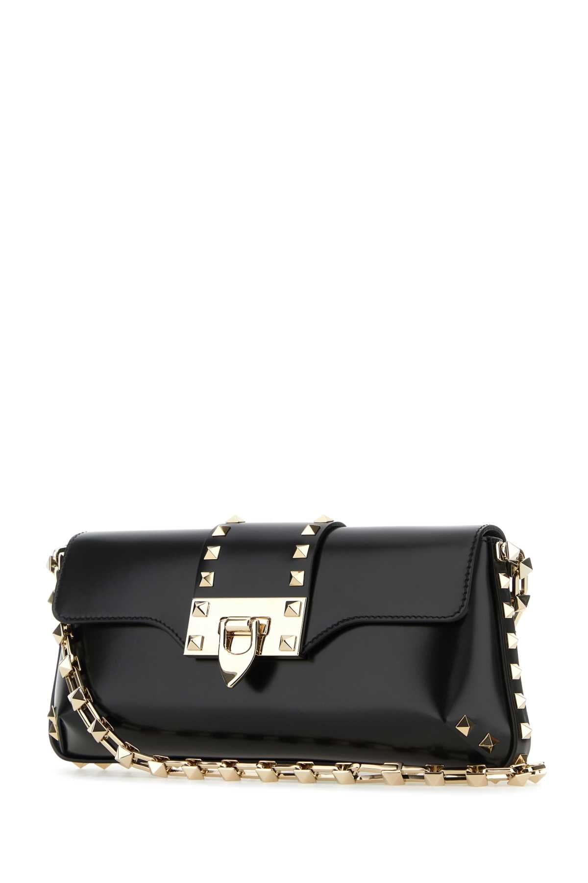 VALENTINO GARAVANI Valentino Garavani Women Black Leather Rockstud Shoulder Bag