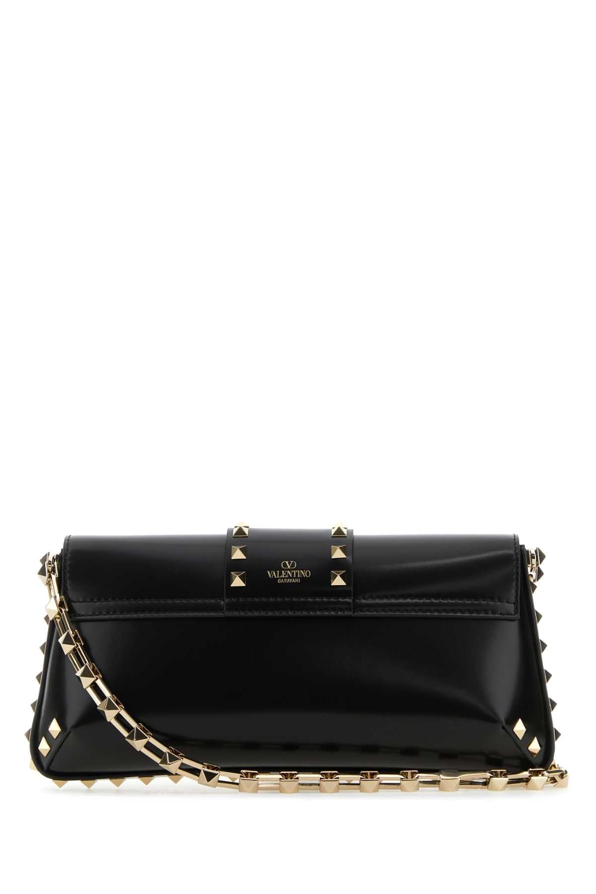 VALENTINO GARAVANI Valentino Garavani Women Black Leather Rockstud Shoulder Bag