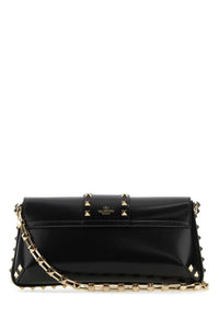 VALENTINO GARAVANI Valentino Garavani Women Black Leather Rockstud Shoulder Bag