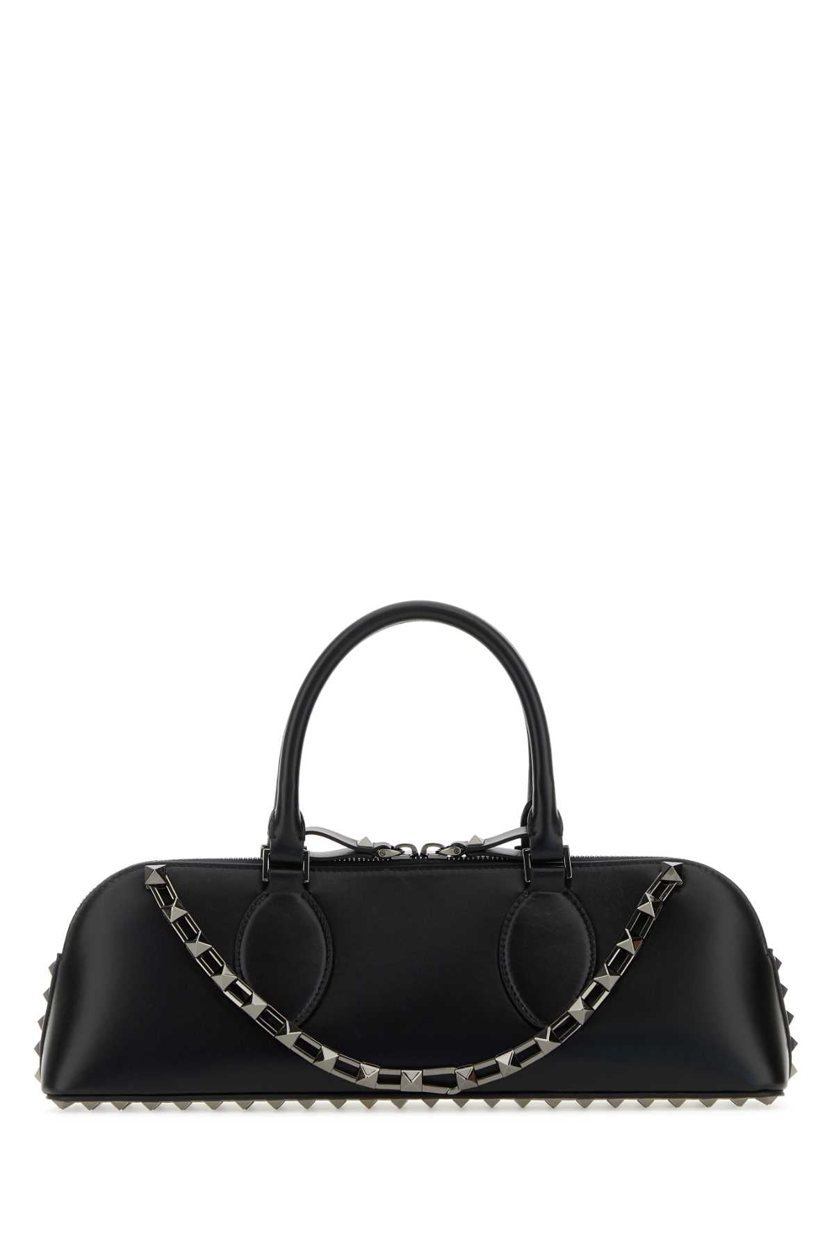 VALENTINO GARAVANI Valentino Garavani Women Black Leather Rockstud East-West Handbag