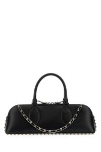 VALENTINO GARAVANI Valentino Garavani Women Black Leather Rockstud East-West Handbag