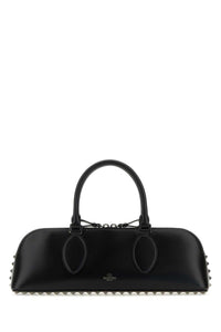 VALENTINO GARAVANI Valentino Garavani Women Black Leather Rockstud East-West Handbag