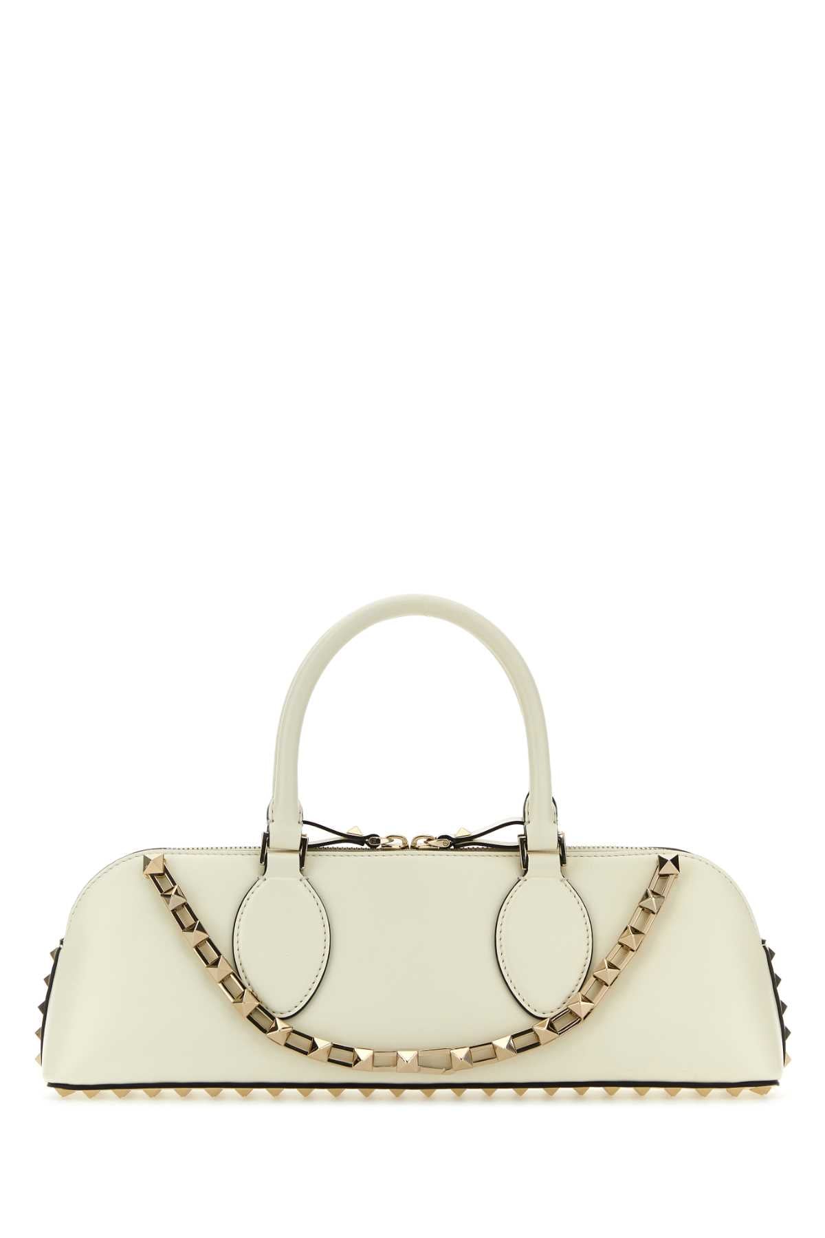 VALENTINO GARAVANI Valentino Garavani Women Ivory Leather Rockstud East-West Handbag