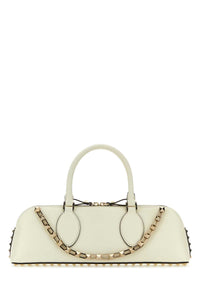 VALENTINO GARAVANI Valentino Garavani Women Ivory Leather Rockstud East-West Handbag