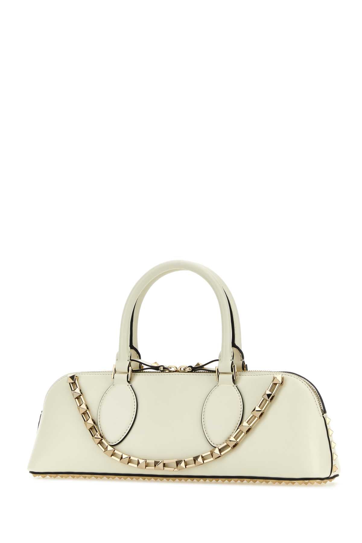 VALENTINO GARAVANI Valentino Garavani Women Ivory Leather Rockstud East-West Handbag