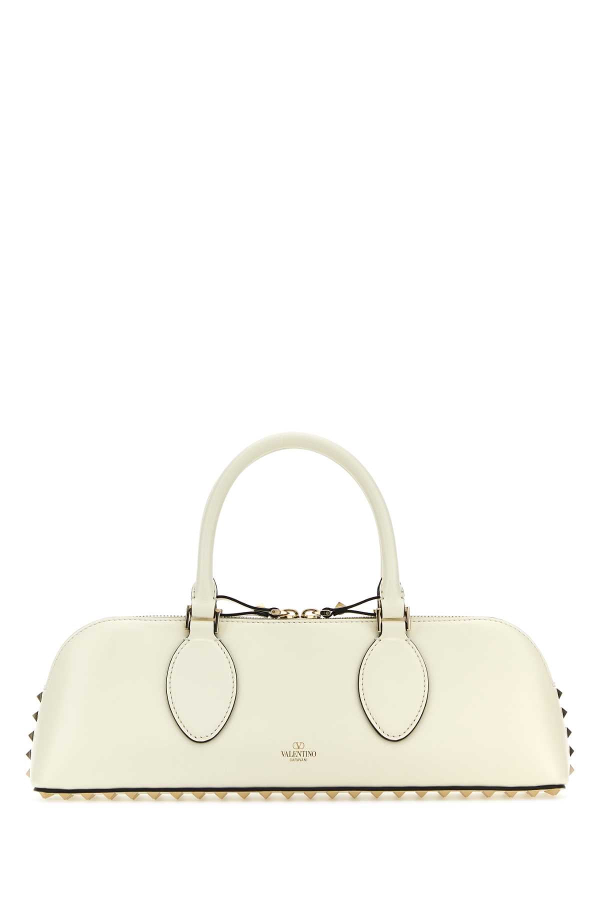 VALENTINO GARAVANI Valentino Garavani Women Ivory Leather Rockstud East-West Handbag