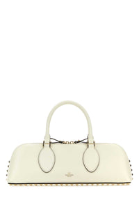VALENTINO GARAVANI Valentino Garavani Women Ivory Leather Rockstud East-West Handbag