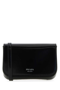 Prada Men Black Leather Crossbody Bag