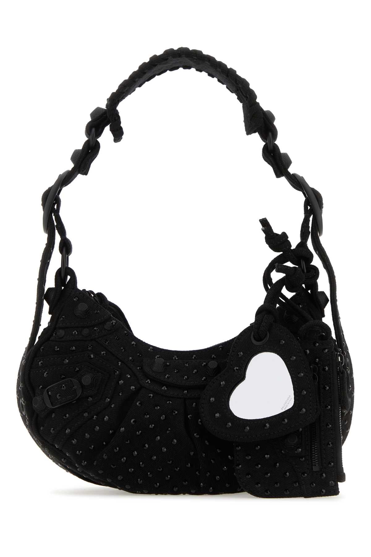BALENCIAGA Balenciaga Women Embellished Denim Le Cagole Xs Shoulder Bag