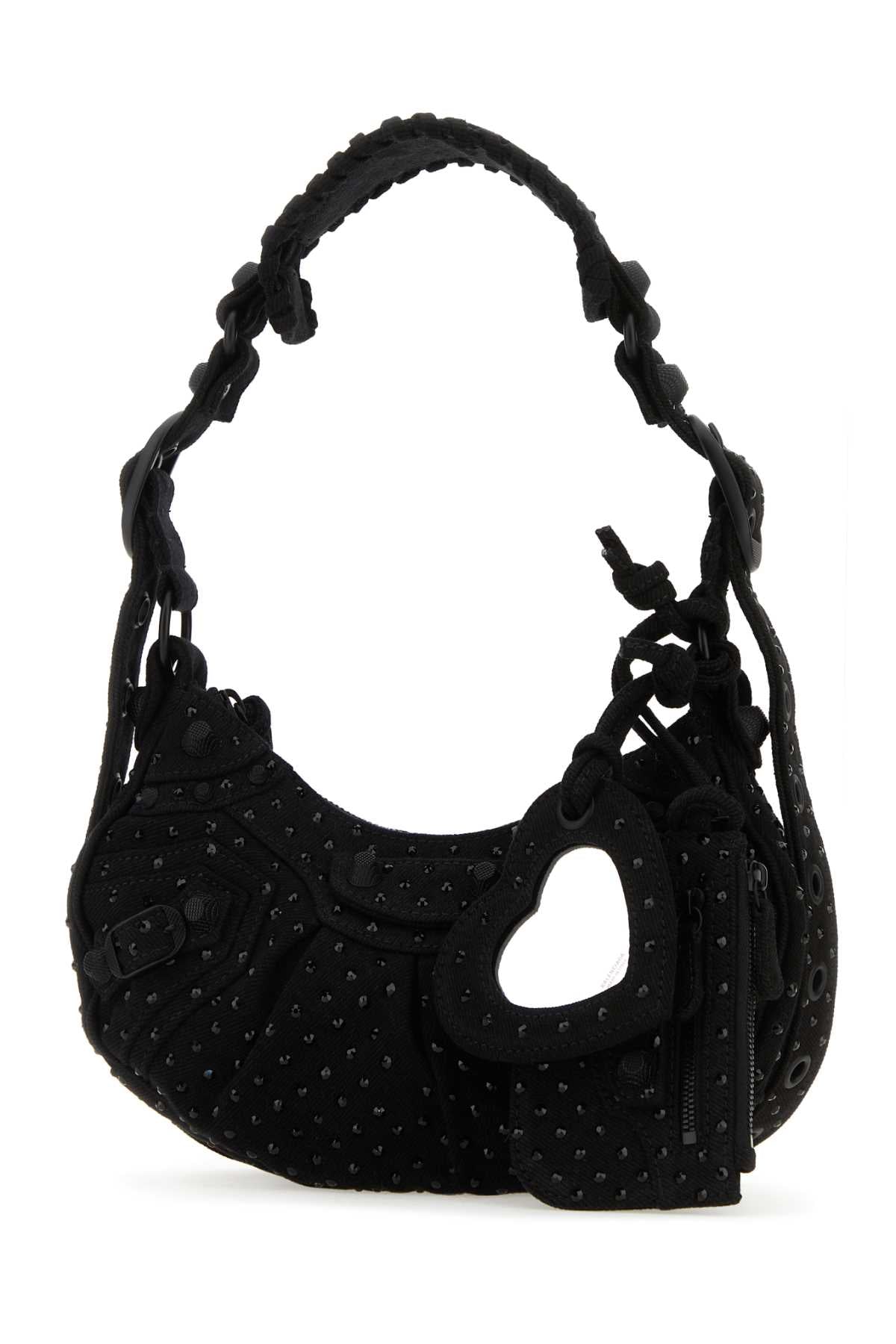 BALENCIAGA Balenciaga Women Embellished Denim Le Cagole Xs Shoulder Bag