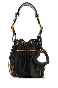 BALENCIAGA Balenciaga Women Black Leather Le Cagole Xs Bucket Bag