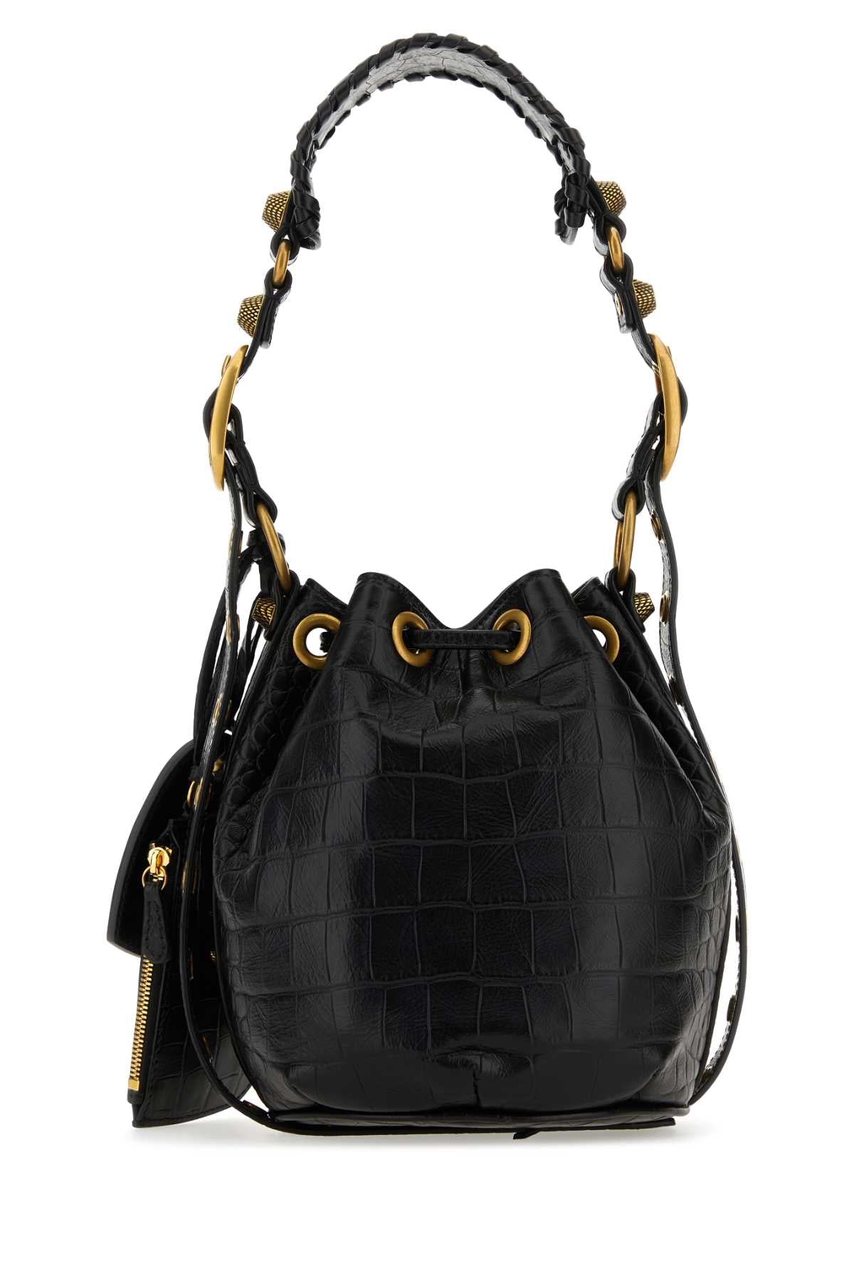 BALENCIAGA Balenciaga Women Black Leather Le Cagole Xs Bucket Bag