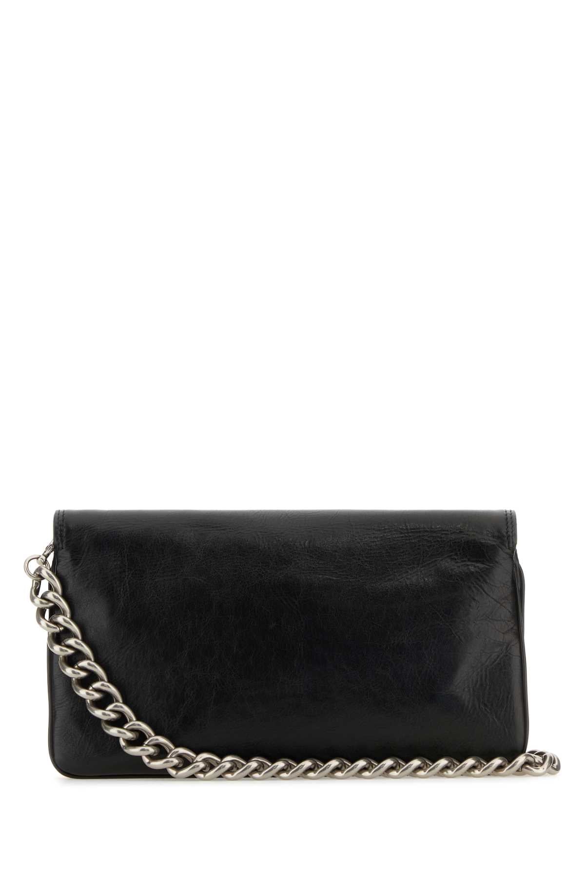 BALENCIAGA Balenciaga Women Black Leather Medium Bb Soft Flap Clutch