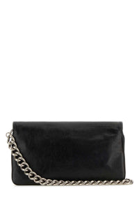 BALENCIAGA Balenciaga Women Black Leather Medium Bb Soft Flap Clutch