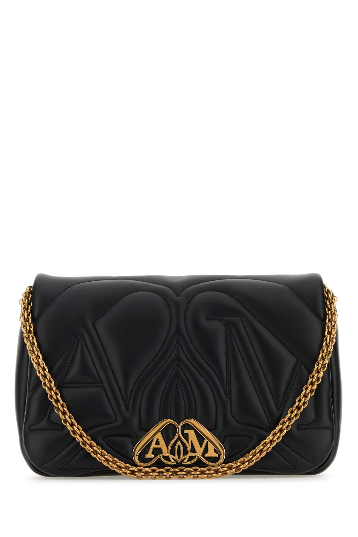 ALEXANDER MCQUEEN Alexander Mcqueen Women Black Leather Seal Shoulder Bag