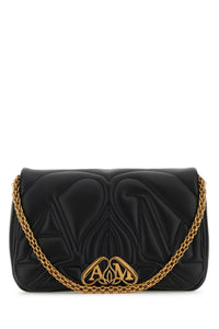ALEXANDER MCQUEEN Alexander Mcqueen Women Black Leather Seal Shoulder Bag