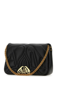 ALEXANDER MCQUEEN Alexander Mcqueen Women Black Leather Seal Shoulder Bag