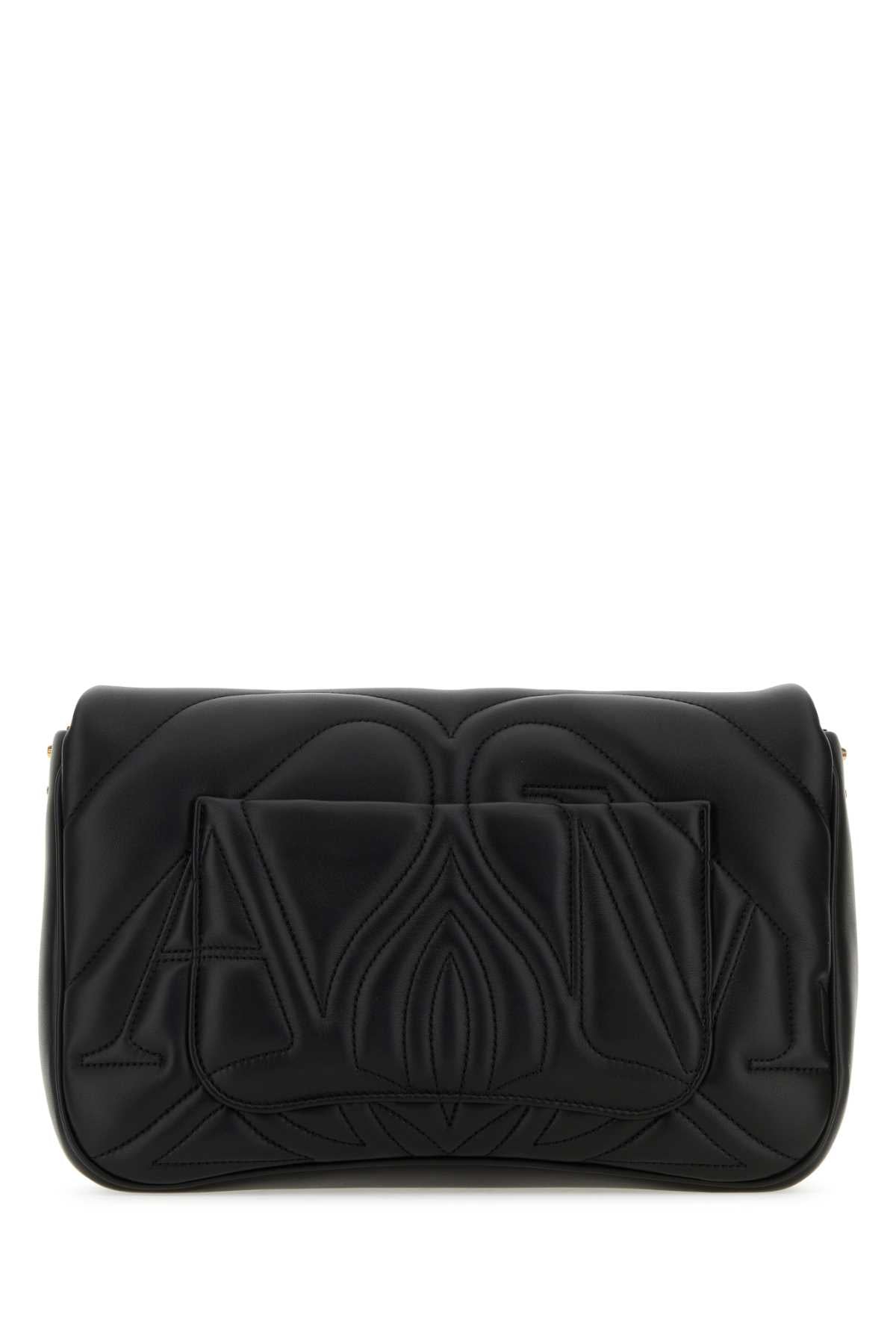 ALEXANDER MCQUEEN Alexander Mcqueen Women Black Leather Seal Shoulder Bag