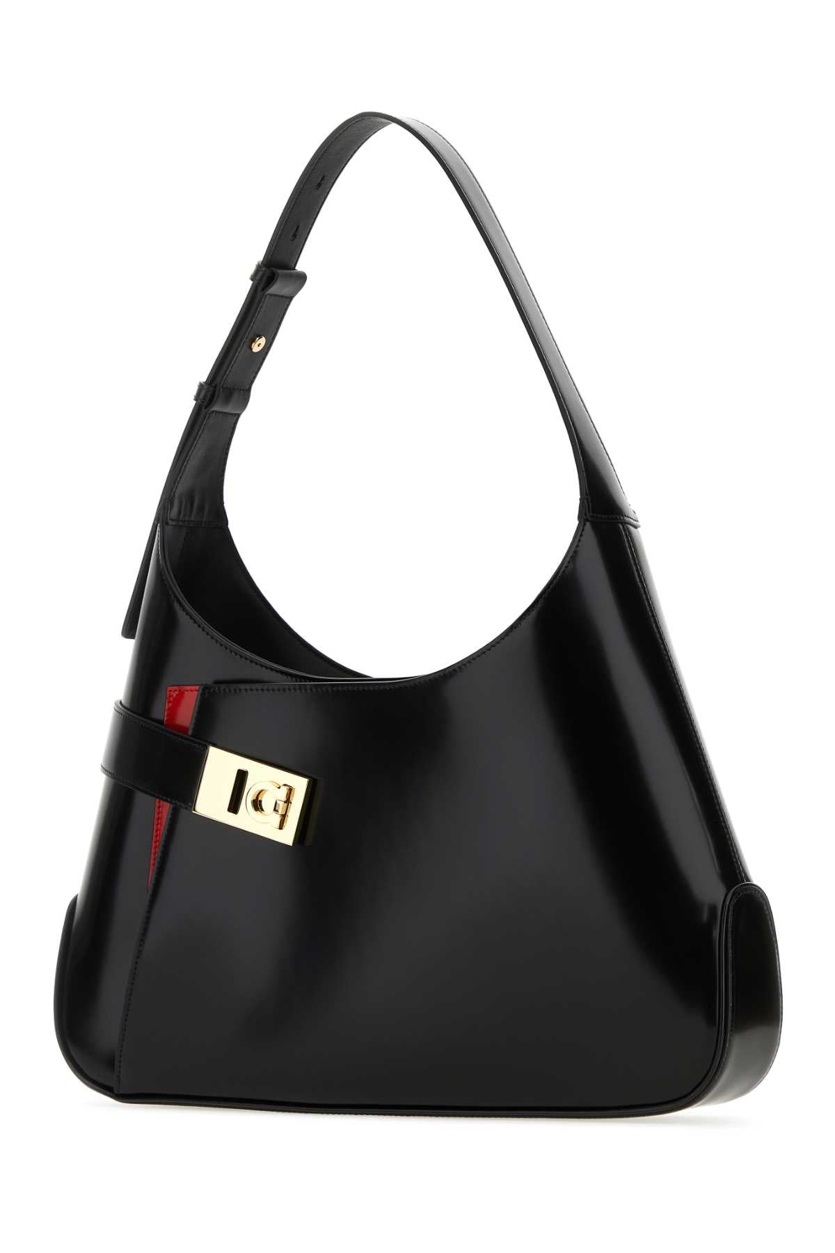 SALVATORE FERRAGAMO Salvatore Ferragamo Women Black Leather Large Arch Shoulder Bag