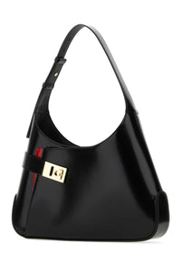 SALVATORE FERRAGAMO Salvatore Ferragamo Women Black Leather Large Arch Shoulder Bag